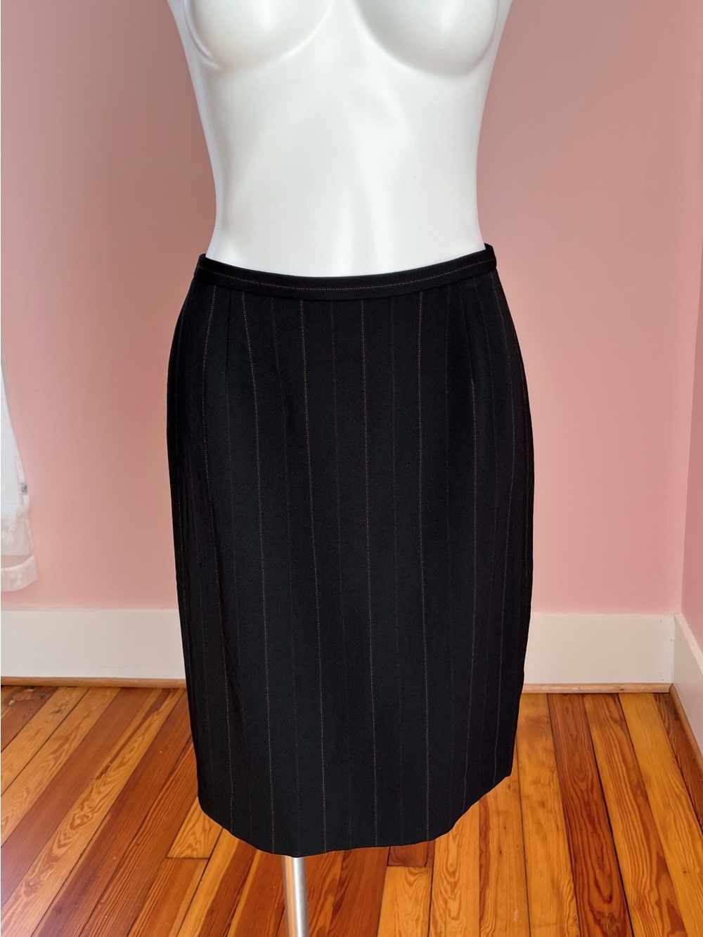 90s Ann Taylor Wool Pinstripe Skirt